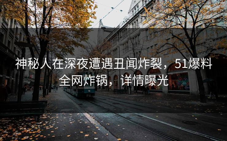 神秘人在深夜遭遇丑闻炸裂，51爆料全网炸锅，详情曝光