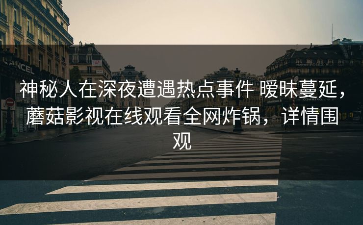 神秘人在深夜遭遇热点事件 暧昧蔓延，蘑菇影视在线观看全网炸锅，详情围观