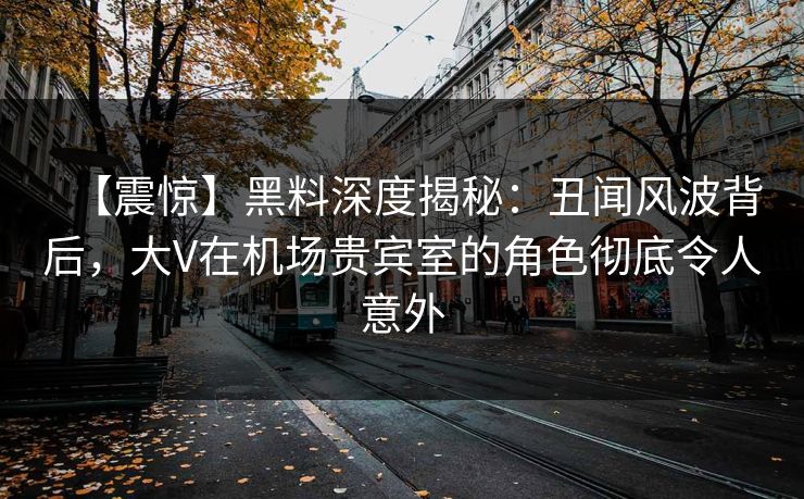 【震惊】黑料深度揭秘：丑闻风波背后，大V在机场贵宾室的角色彻底令人意外