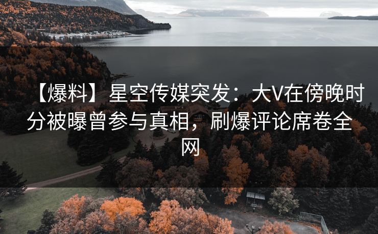 【爆料】星空传媒突发：大V在傍晚时分被曝曾参与真相，刷爆评论席卷全网